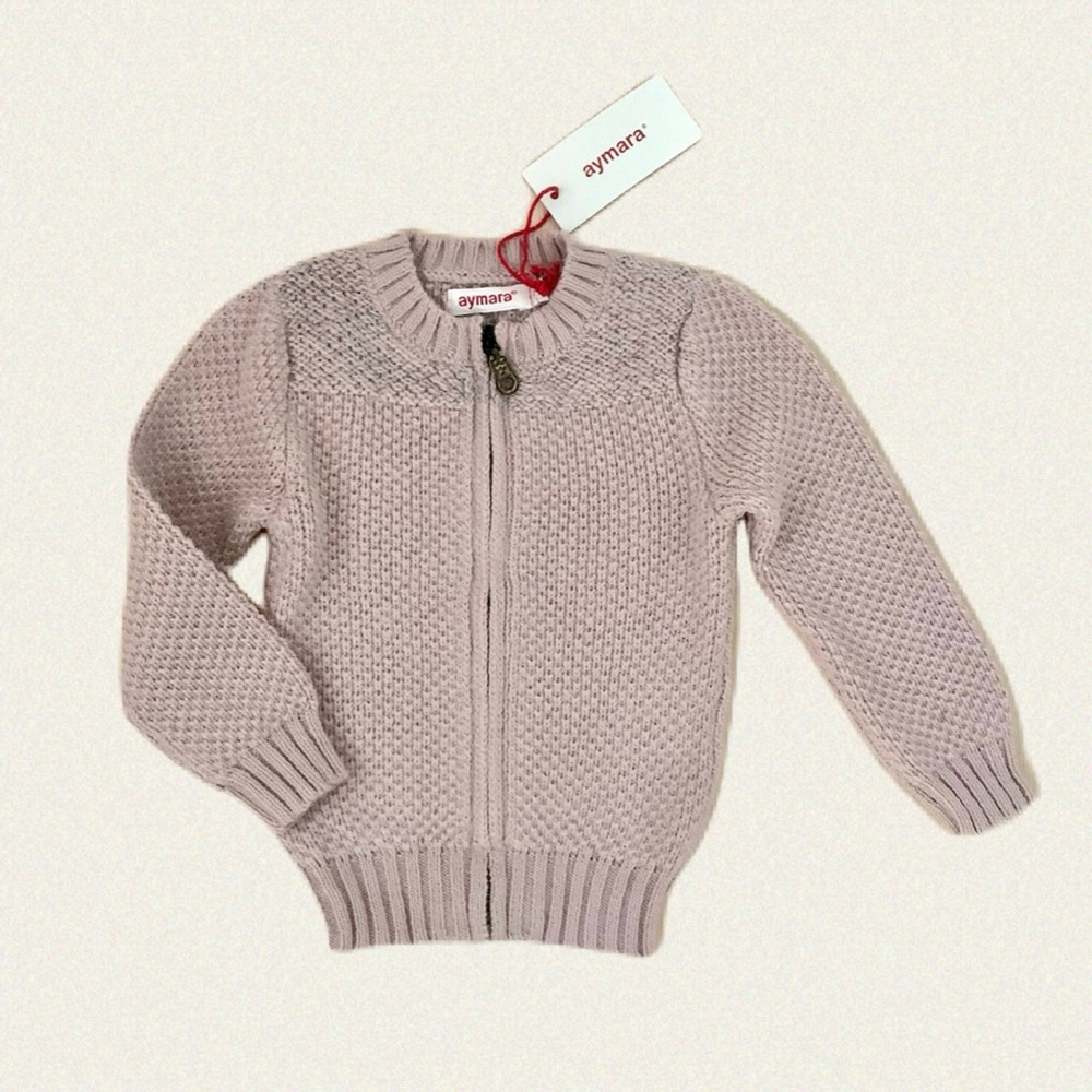 Aymara Baby Alpaca Zip Cardigan size 2